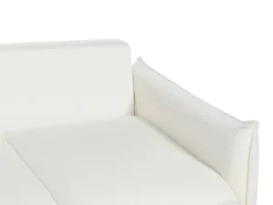 Divano letto 3 posti KRAMA Bouclé Bianco con contenitore