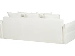 Divano letto 3 posti KRAMA Bouclé Bianco con contenitore
