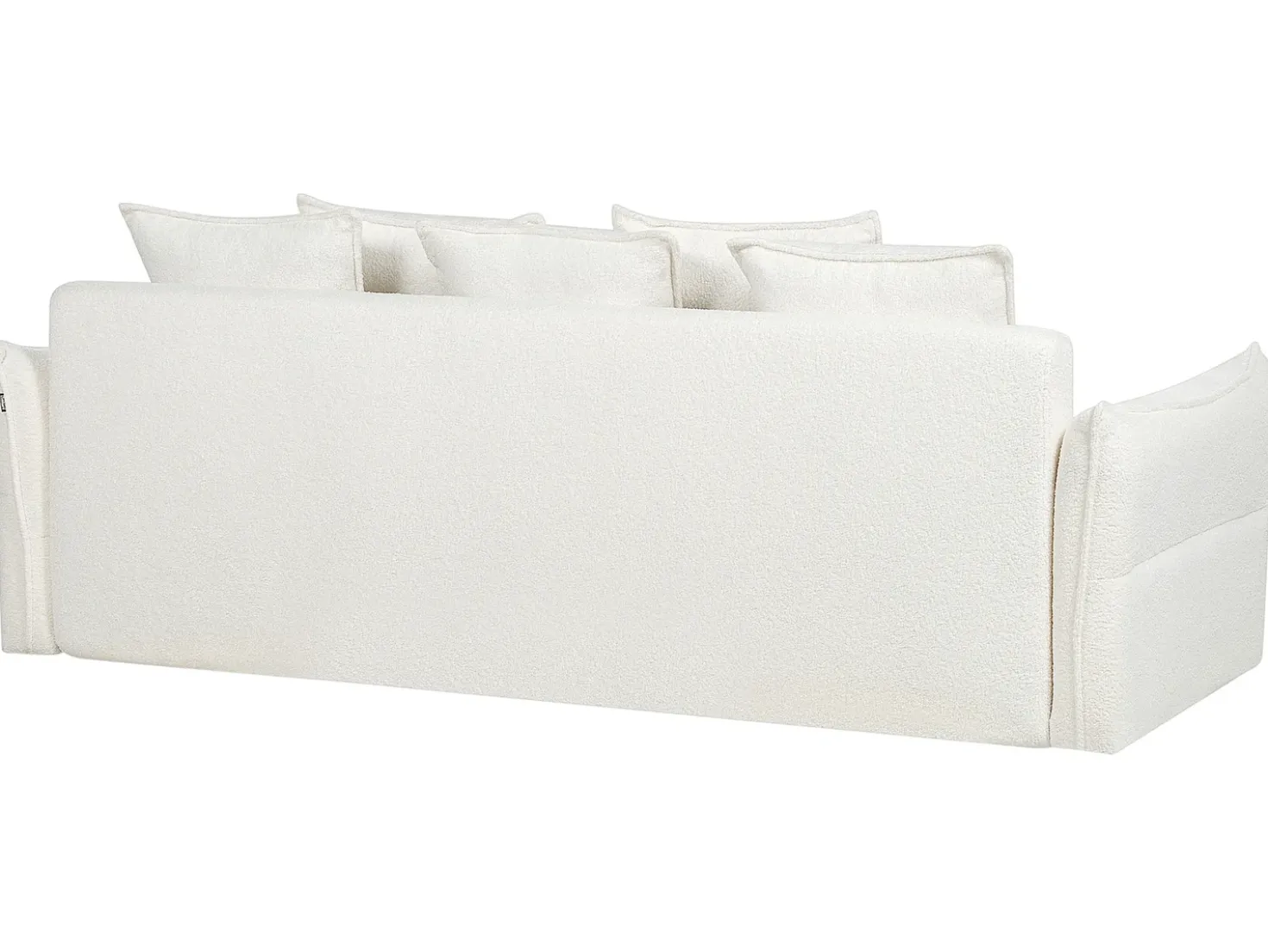 Divano letto 3 posti KRAMA Bouclé Bianco con contenitore