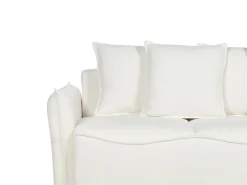 Divano letto 3 posti KRAMA Bouclé Bianco con contenitore