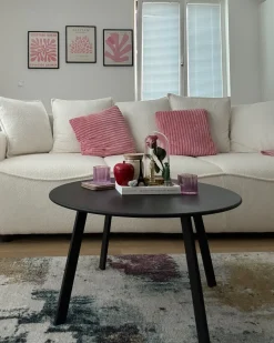 Divano letto 3 posti KRAMA Bouclé Bianco con contenitore