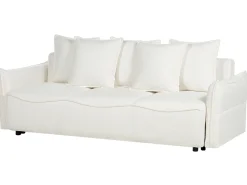 Divano letto 3 posti KRAMA Bouclé Bianco con contenitore