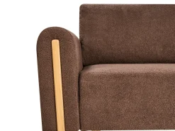 Divano letto 3 posti KVAM Bouclé Marrone con contenitore