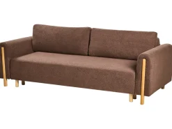 Divano letto 3 posti KVAM Bouclé Marrone con contenitore
