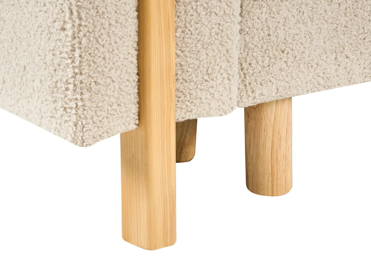 Divano letto 3 posti KVAM Bouclé Beige chiaro con contenitore