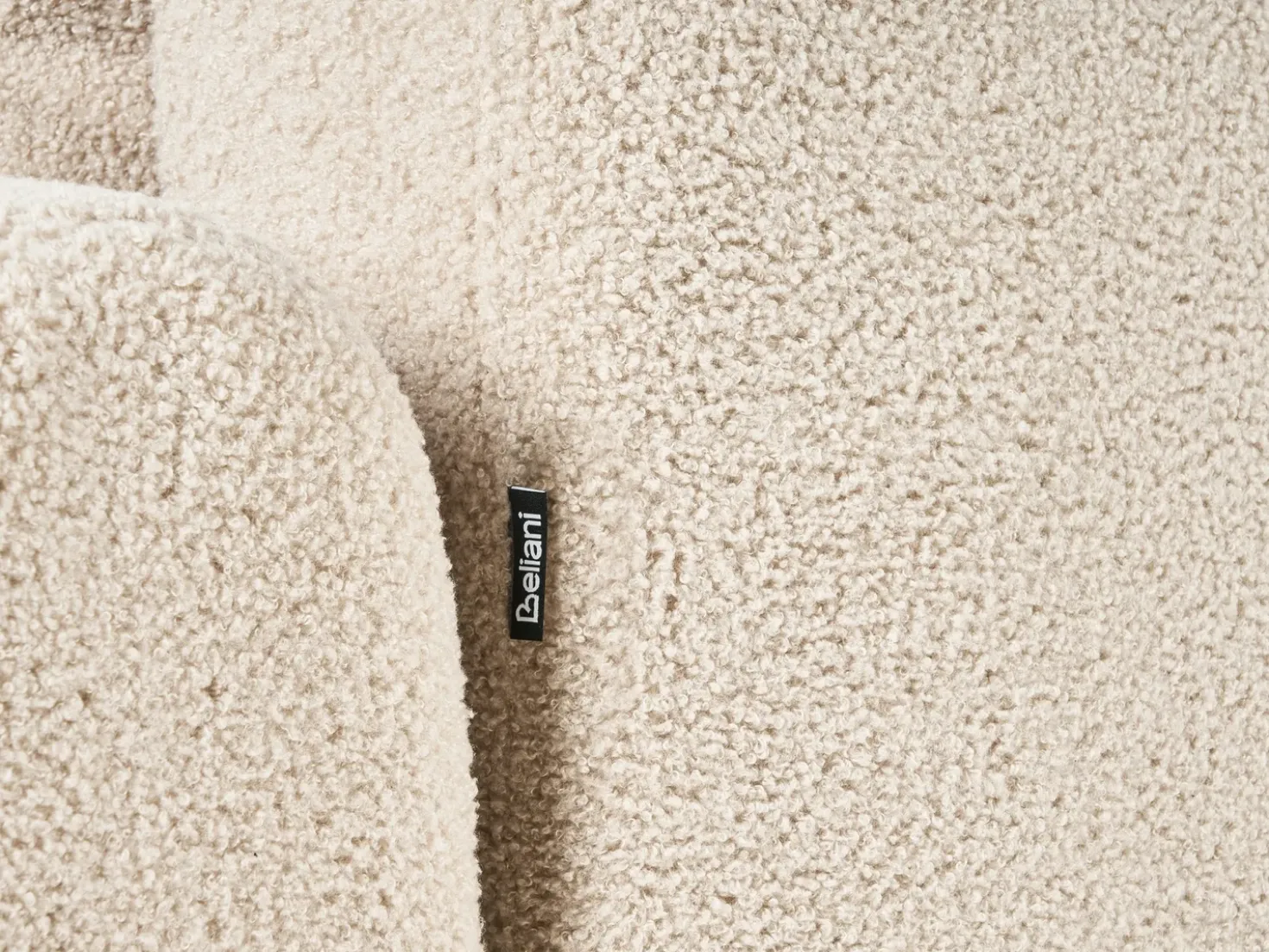 Divano letto 3 posti KVAM Bouclé Beige chiaro con contenitore