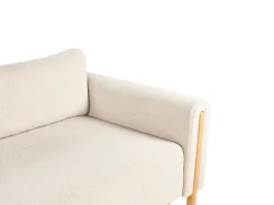 Divano letto 3 posti KVAM Bouclé Beige chiaro con contenitore