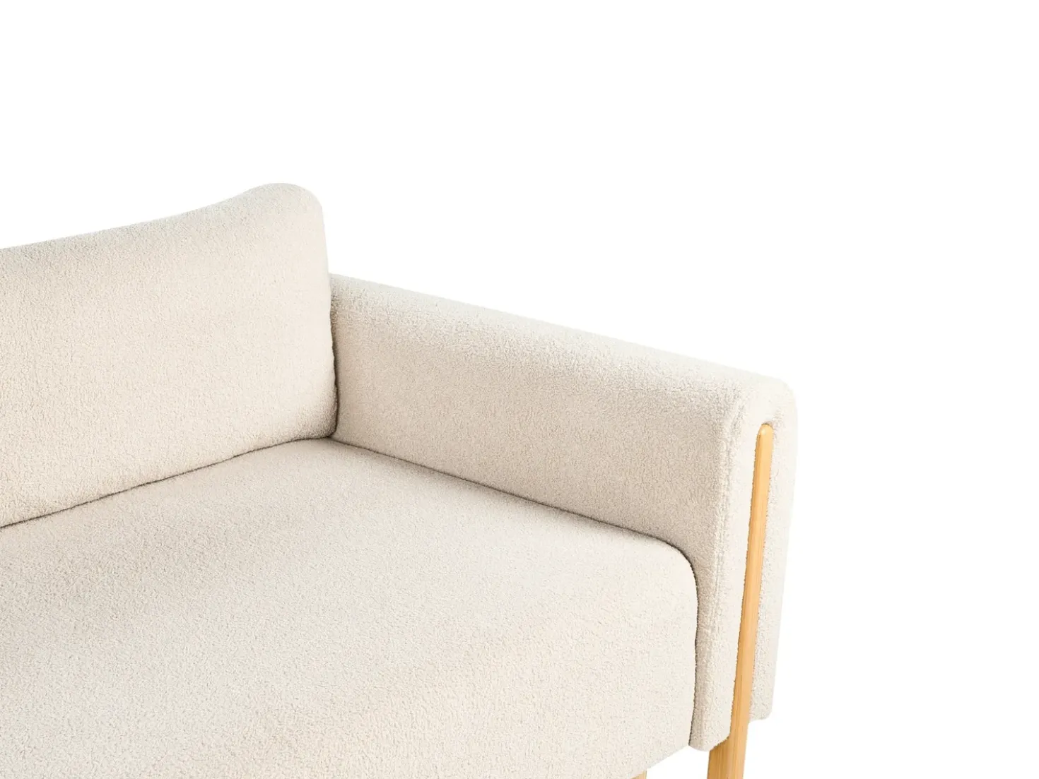 Divano letto 3 posti KVAM Bouclé Beige chiaro con contenitore