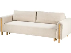 Divano letto 3 posti KVAM Bouclé Beige chiaro con contenitore