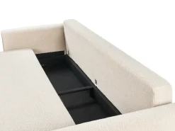 Divano letto 3 posti KVAM Bouclé Beige chiaro con contenitore