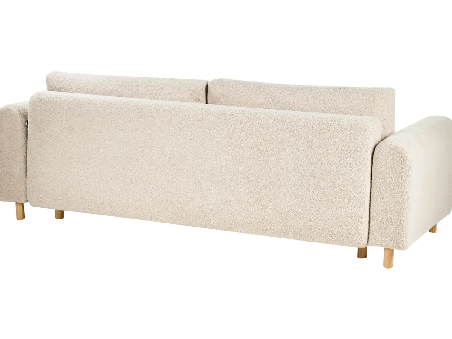 Divano letto 3 posti KVAM Bouclé Beige chiaro con contenitore