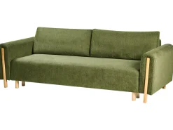 Divano letto 3 posti KVAM Tessuto Verde con contenitore