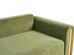 Divano letto 3 posti KVAM Tessuto Verde con contenitore