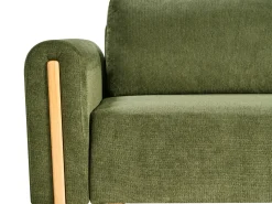 Divano letto 3 posti KVAM Tessuto Verde con contenitore