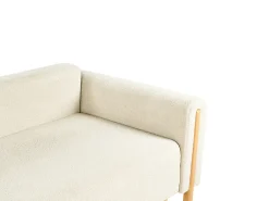 Divano letto 3 posti KVAM Bouclé Bianco sporco con contenitore