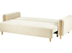 Divano letto 3 posti KVAM Bouclé Bianco sporco con contenitore