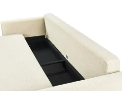Divano letto 3 posti KVAM Bouclé Bianco sporco con contenitore
