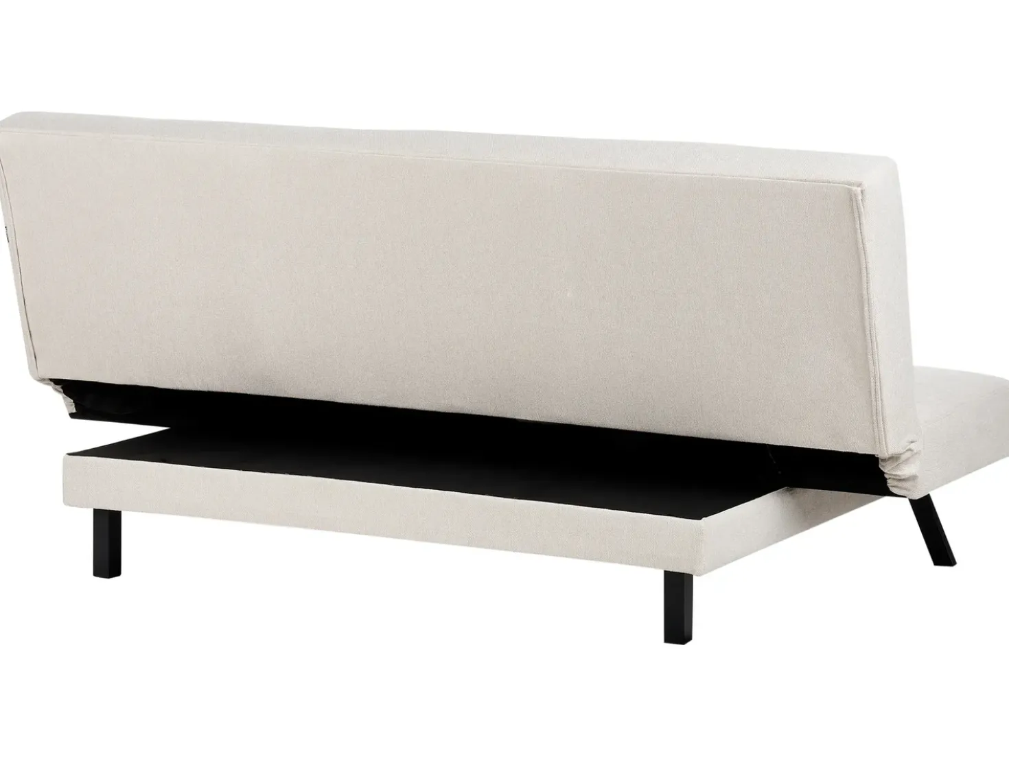 Divano letto 3 posti LEEDS Tessuto Bianco