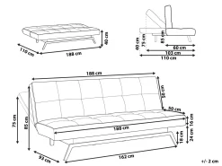 Divano letto 3 posti LEEDS Tessuto Bianco