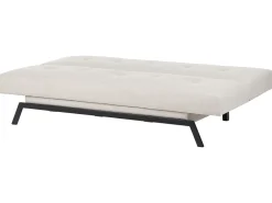 Divano letto 3 posti LEEDS Tessuto Bianco