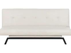 Divano letto 3 posti LEEDS Tessuto Bianco