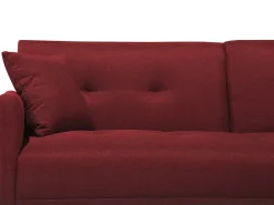 Divano letto 3 posti LUCAN Tessuto Rosso scuro