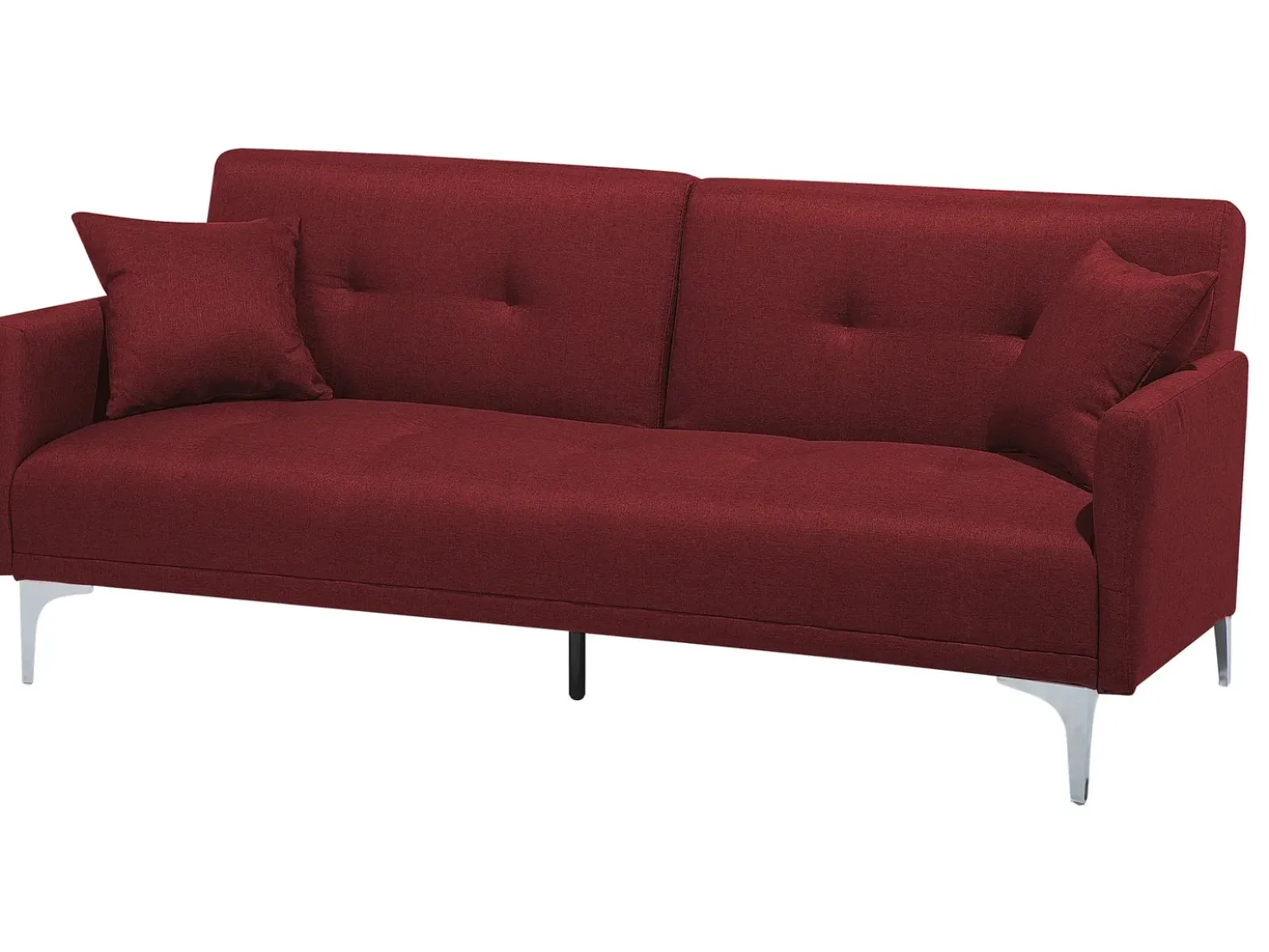 Divano letto 3 posti LUCAN Tessuto Rosso scuro
