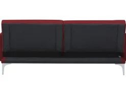 Divano letto 3 posti LUCAN Tessuto Rosso scuro