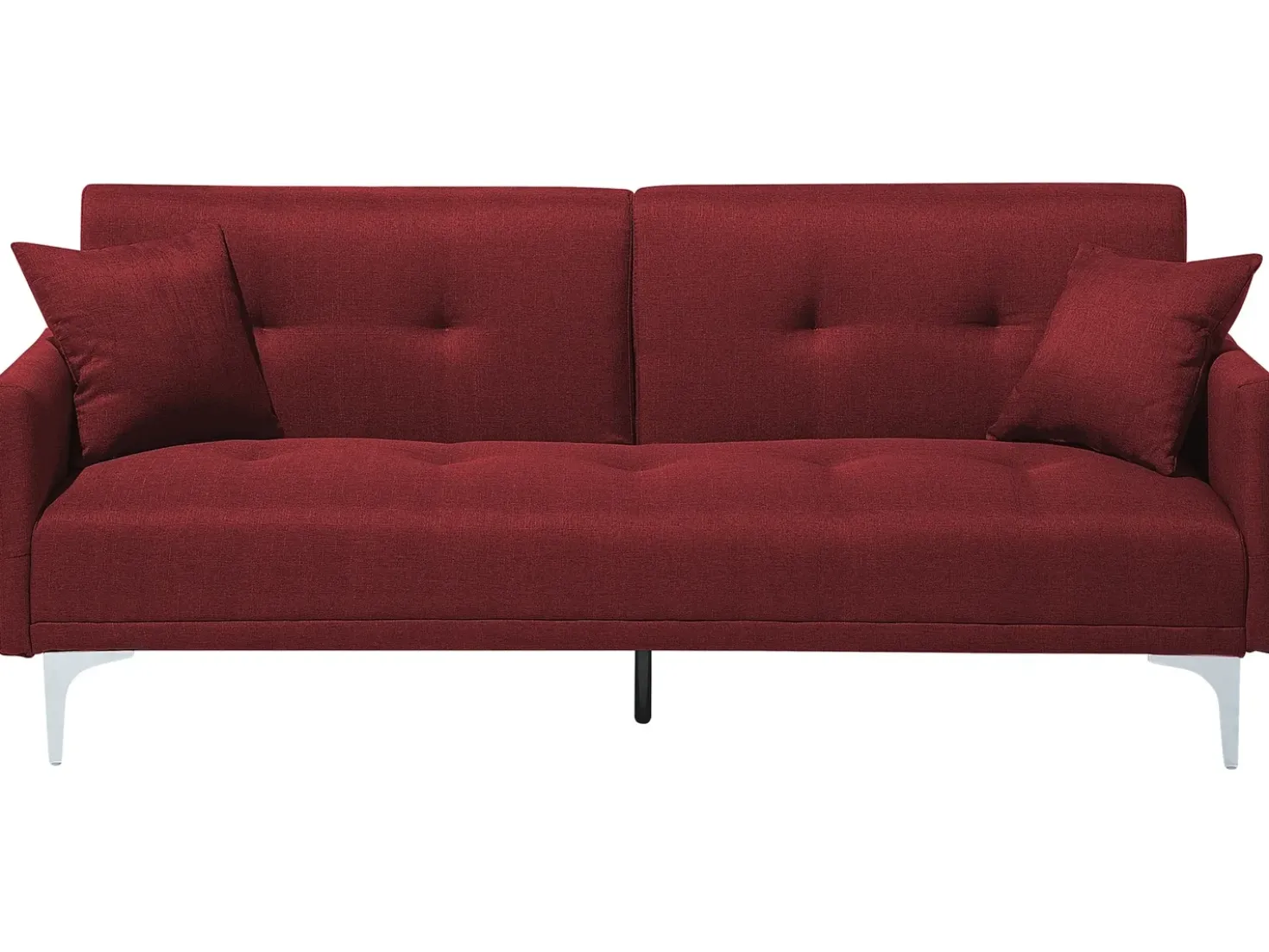Divano letto 3 posti LUCAN Tessuto Rosso scuro