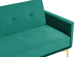 Divano letto 3 posti LUCAN Velluto Verde smeraldo