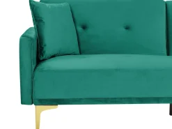 Divano letto 3 posti LUCAN Velluto Verde smeraldo