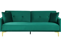 Divano letto 3 posti LUCAN Velluto Verde smeraldo