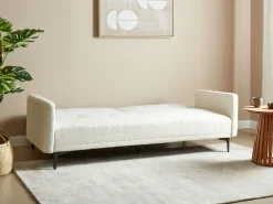 Divano letto 3 posti LUCAN Bouclé Bianco sporco