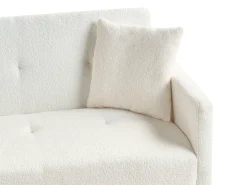 Divano letto 3 posti LUCAN Bouclé Bianco sporco