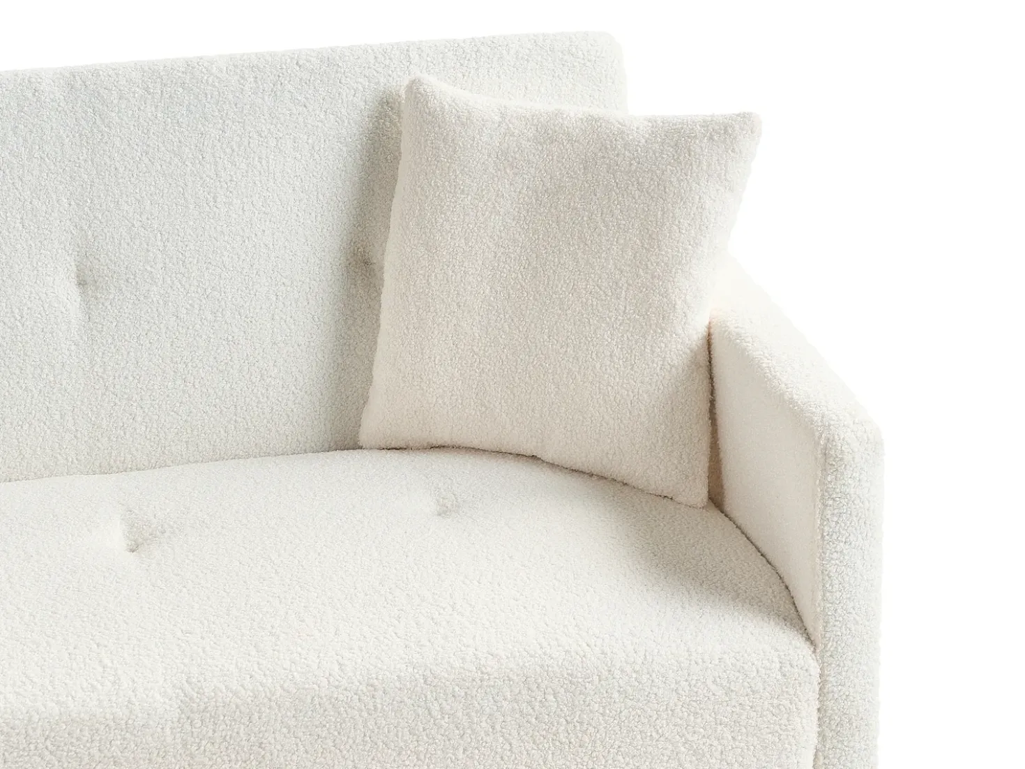 Divano letto 3 posti LUCAN Bouclé Bianco sporco