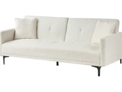 Divano letto 3 posti LUCAN Bouclé Bianco sporco