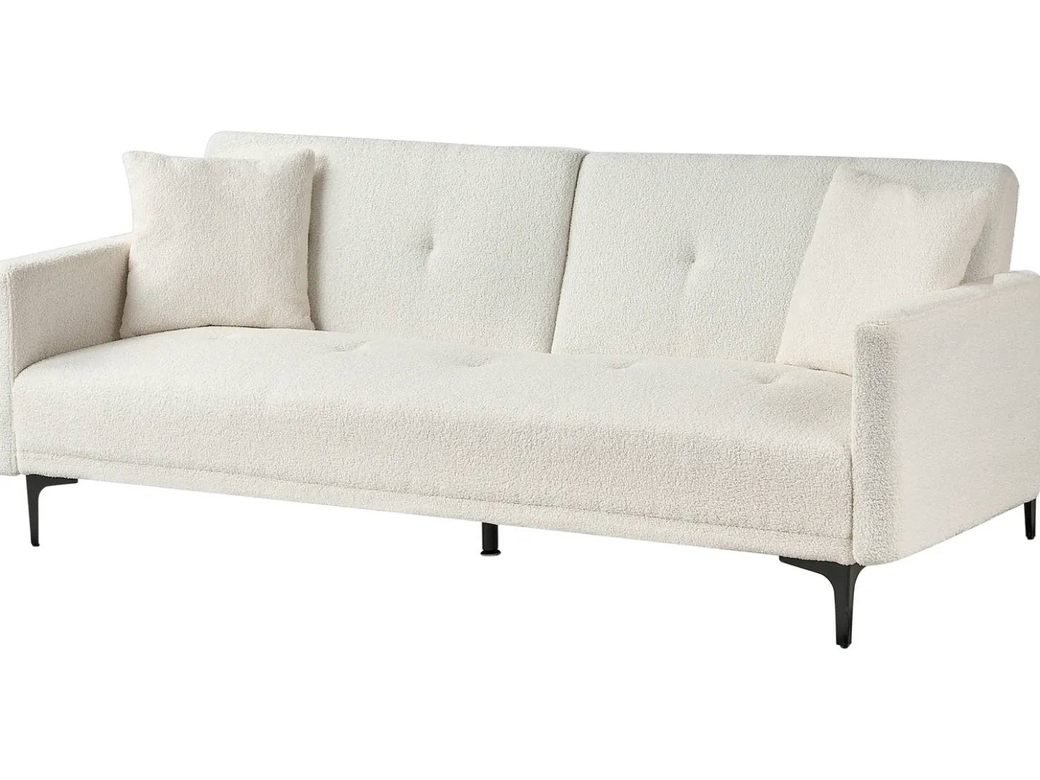 Divano letto 3 posti LUCAN Bouclé Bianco sporco