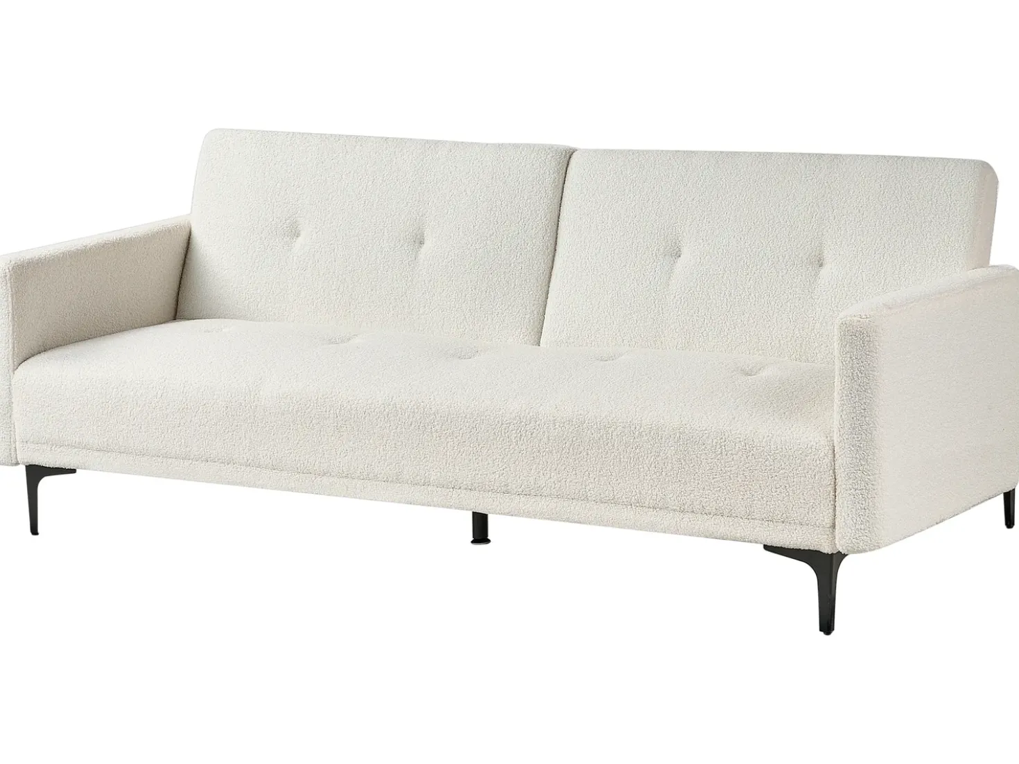 Divano letto 3 posti LUCAN Bouclé Bianco sporco