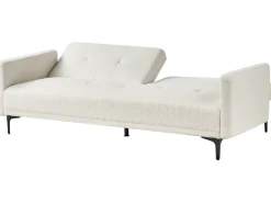 Divano letto 3 posti LUCAN Bouclé Bianco sporco