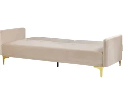 Divano letto 3 posti LUCAN Velluto Beige