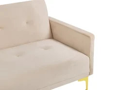 Divano letto 3 posti LUCAN Velluto Beige