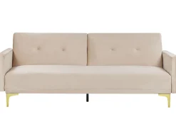 Divano letto 3 posti LUCAN Velluto Beige
