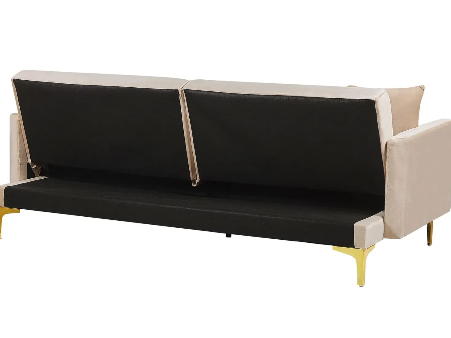 Divano letto 3 posti LUCAN Velluto Beige