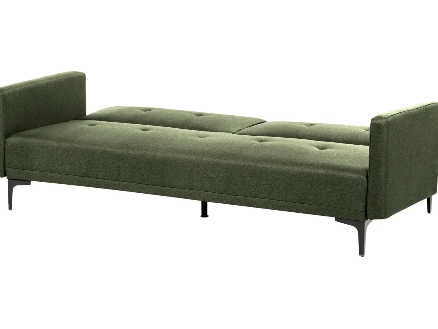 Divano letto 3 posti LUCAN Tessuto Verde scuro