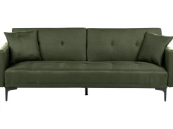Divano letto 3 posti LUCAN Tessuto Verde scuro