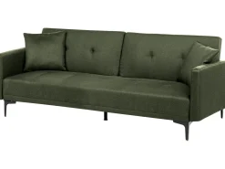 Divano letto 3 posti LUCAN Tessuto Verde scuro