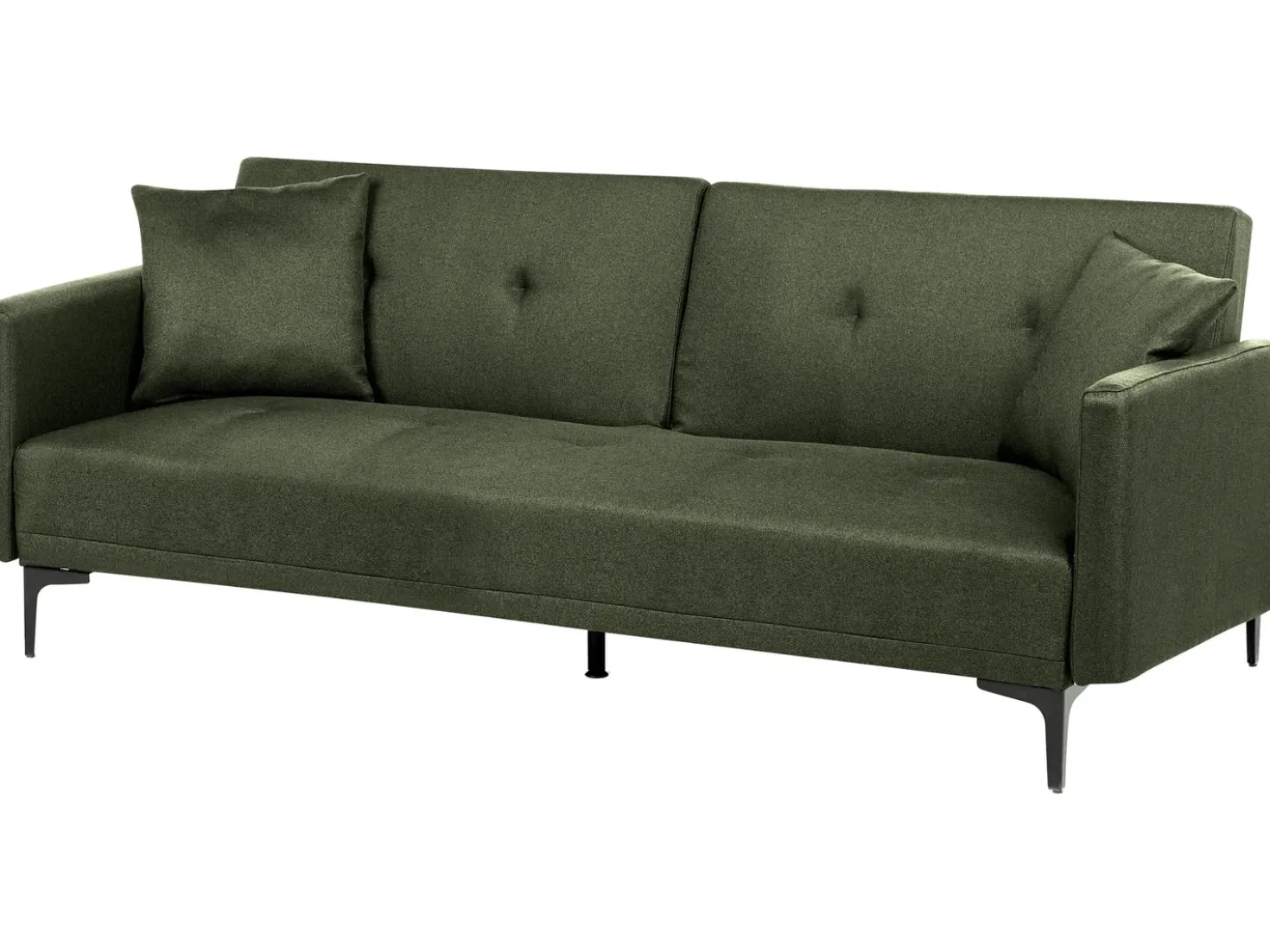 Divano letto 3 posti LUCAN Tessuto Verde scuro