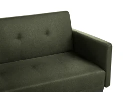 Divano letto 3 posti LUCAN Tessuto Verde scuro