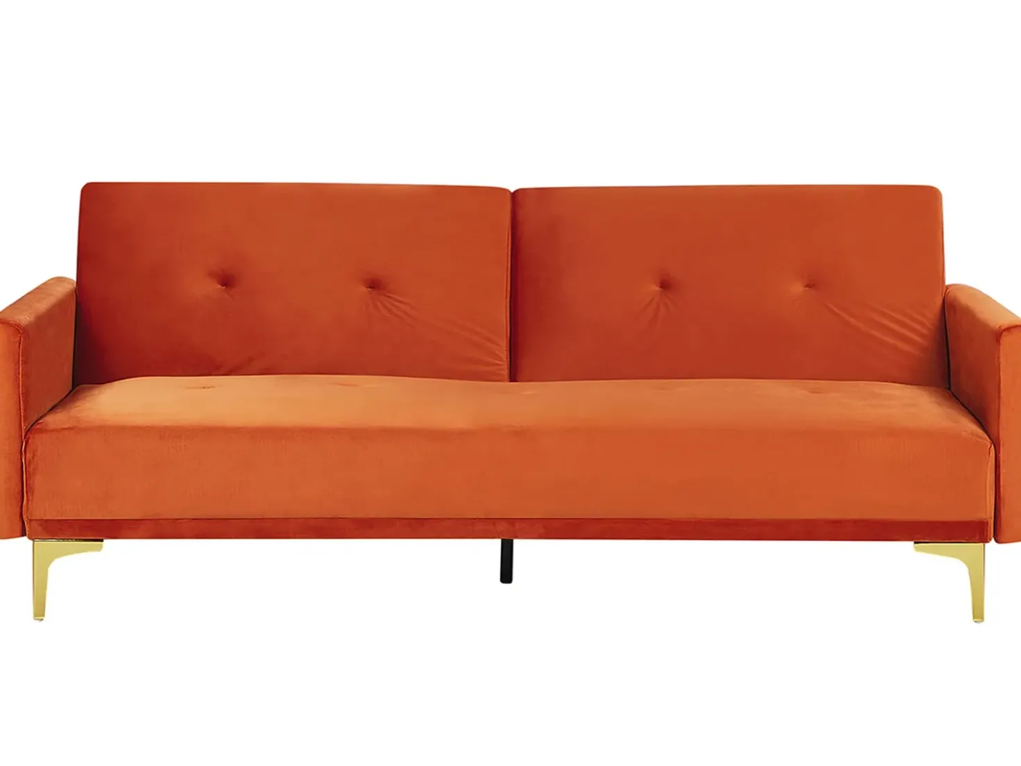 Divano letto 3 posti LUCAN Velluto Arancione