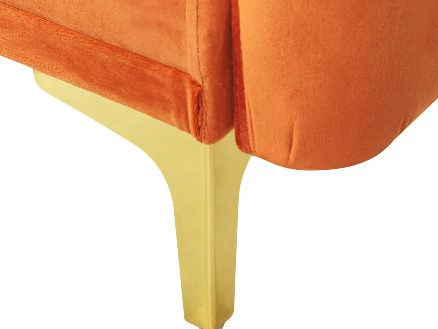 Divano letto 3 posti LUCAN Velluto Arancione